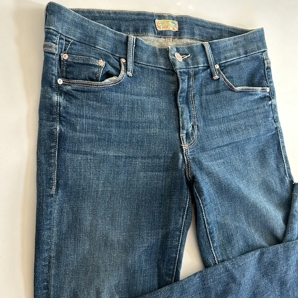 MOTHER The Looker Ankle Fray Skinny Jean in Girl Crush size 27 Raw Hem